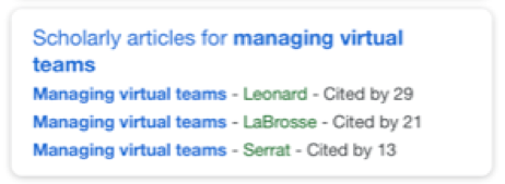 search results for the terms managing virtual teams