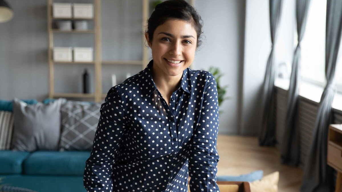 Women in an office smiling