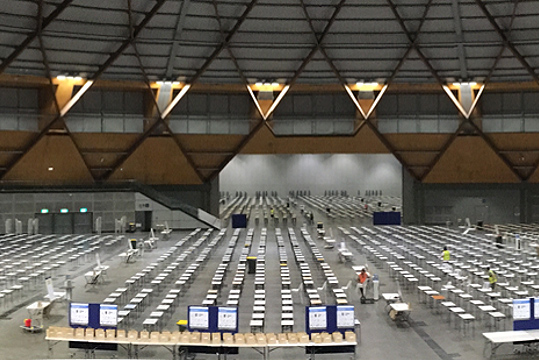 Photo of an empty paper-based exam room