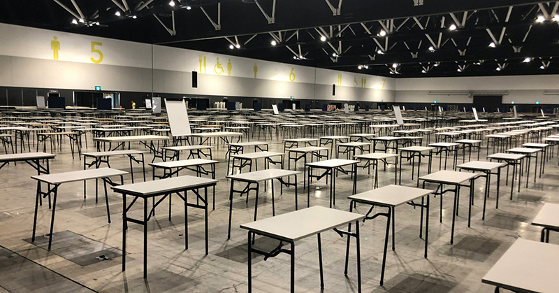 Empty exam hall