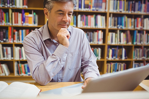 Man working on a computer